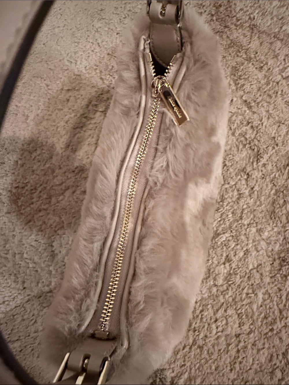 Kate spade Faux Fur Shoulder Bag in Taupe - Soft Plush Women’s Bag - Picture 5 of 7